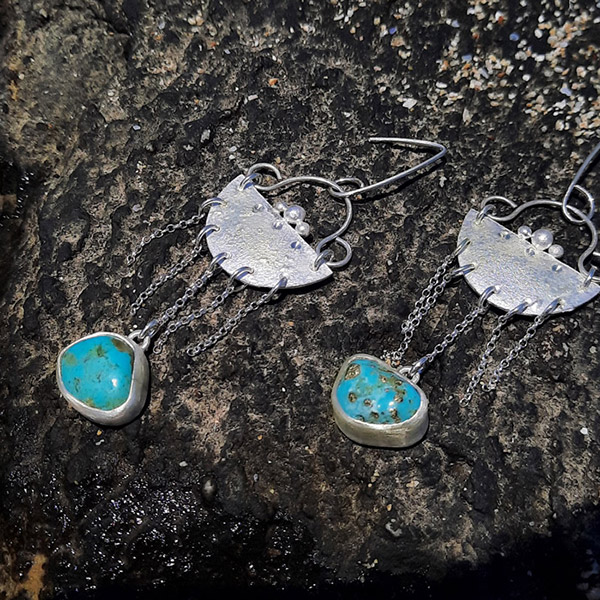 Silver earrings 'Together with the Sea'